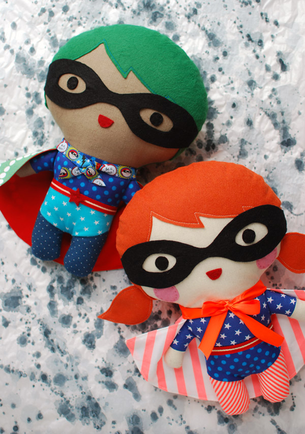 27+ Adorable Free Sewing Patterns for Stuffies, Plushies, Stuffed Animals and Other Felt and Fabric Toys- How to Make A Superhero Plushy from EnvatoTuts+