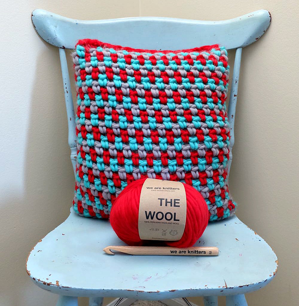 Crochet and knitting is easy, with a little help from We Are Knitters! Check out the gorgeous Plow Cushion Crochet Pattern and Kit we made!