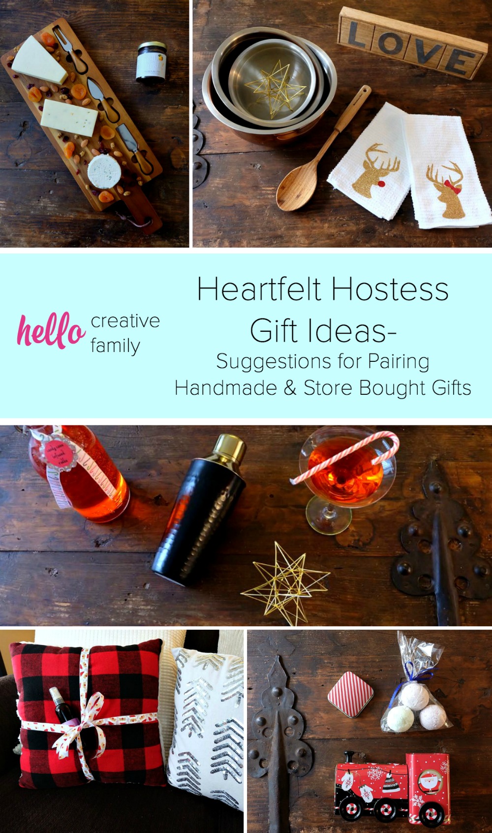 Never walk into a party empty handed! You'll love these heartfelt hostess gift ideas that pair store bought gifts with DIY handmade gifts resulting in a gorgeous, personalized gift idea that any host or hostess will love! 