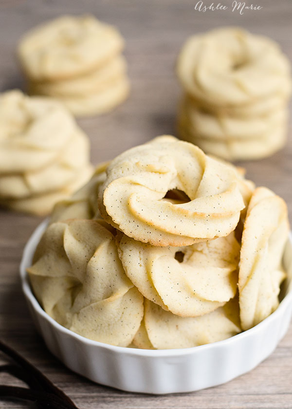 27+ Cookie Recipes Perfect For Christmas Cookie Exchanges- Vanilla Bean Danish Butter Cookie Recipe from Ashlee Marie