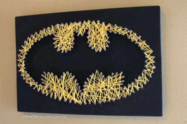 27+ DIY String Art Projects: Batman String Art from A Turtle's Life For Me