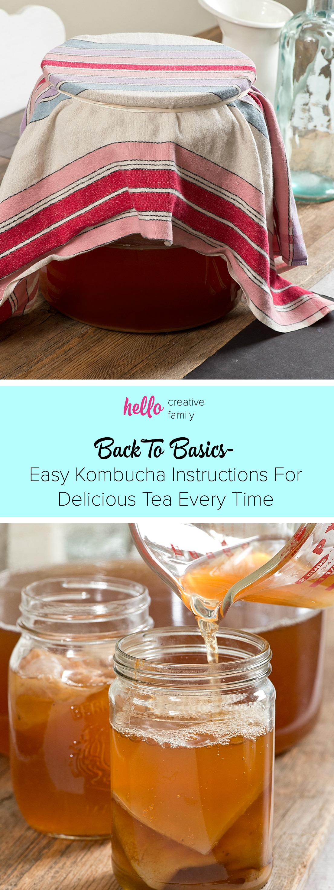 Skip the store bought and brew your own kombucha right at home with these Easy Kombucha instructions for perfect tea every time. The step by step instructions with photos make it easy!