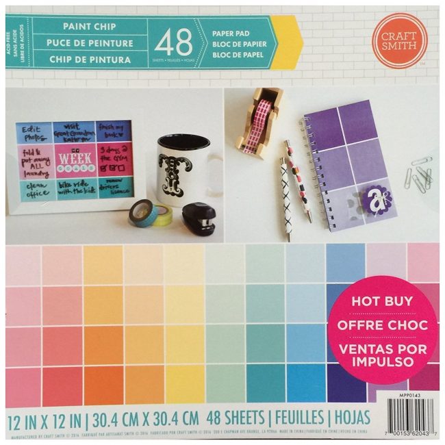 Craft Smith Paint Chip Scrapbook Paper Pad