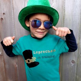 Your little leprechaun will be the cutest kid on the block with this DIY St. Patricks Day Shirt that says Leprechaun in Training. Has an easy step by step tutorial, instruction photos and free cut file for the Cricut. A great Cricut Project to make shirts for the whole family.