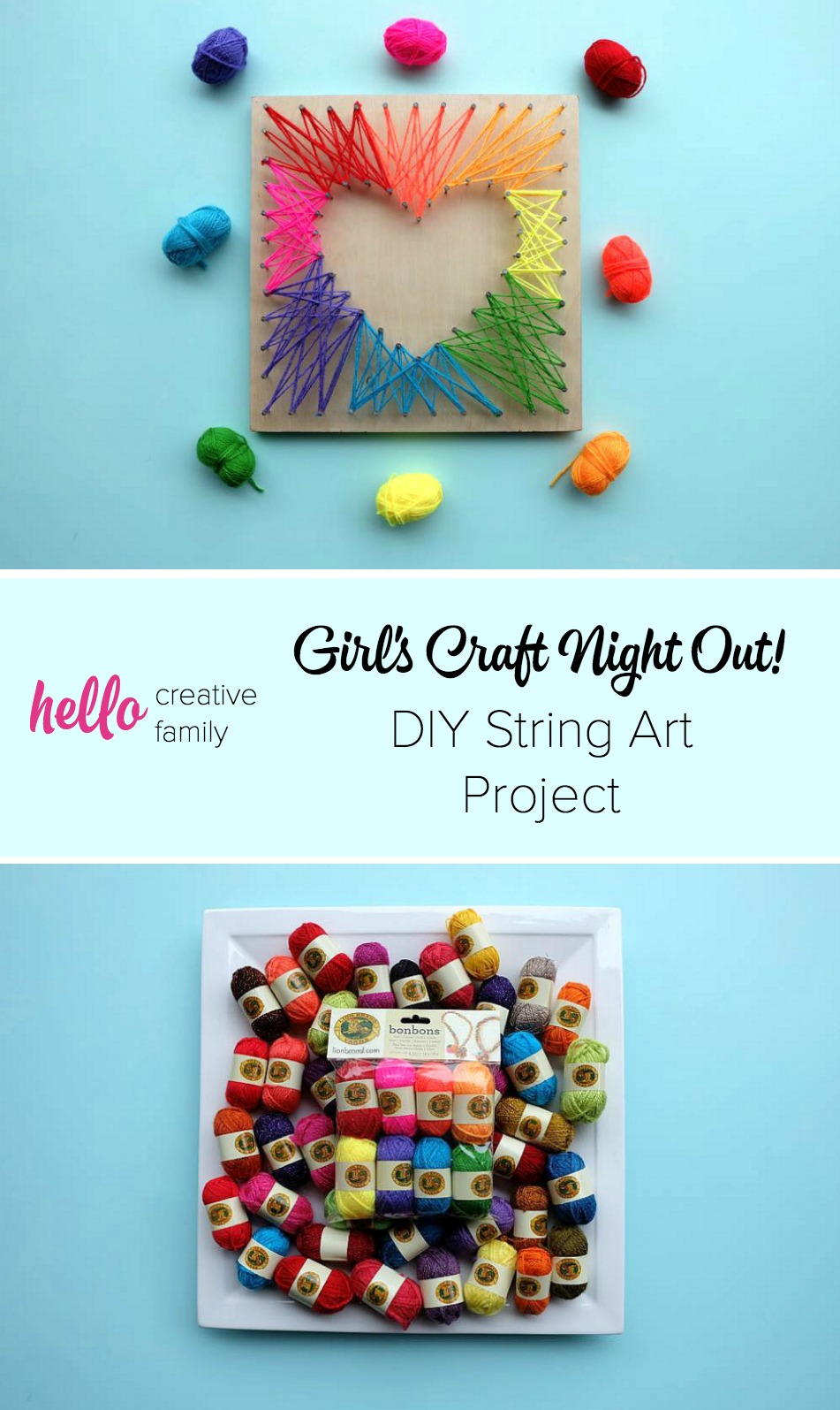 Get a group of girlfriends together for a craft night and try this easy DIY project! Make your own string art with these easy instructions.