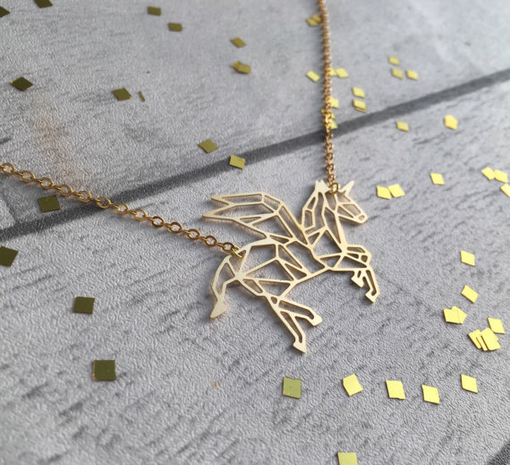 75+ Magically Inspiring Unicorn Crafts, DIYs, Foods and Gift Ideas: Flying Unicorn Necklace