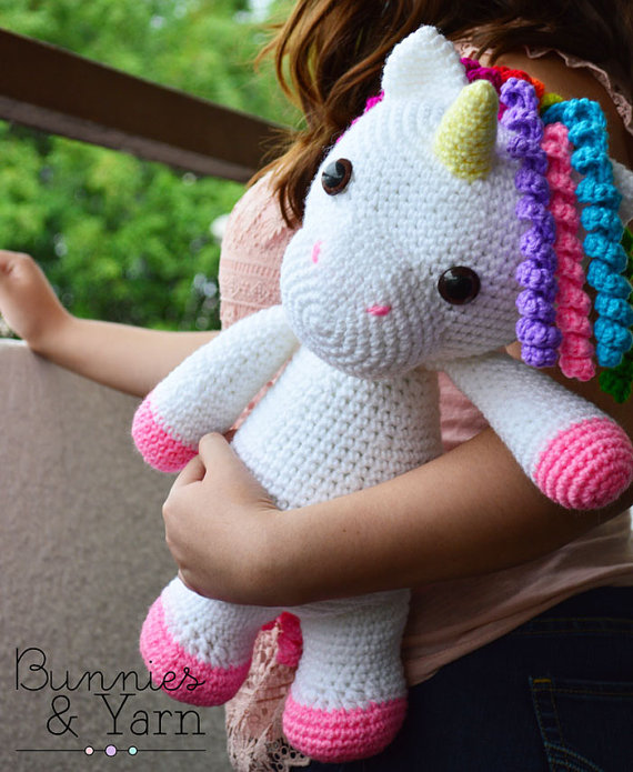 75+ Magically Inspiring Unicorn Crafts, DIYs, Foods and Gift Ideas: Mimi The Unicorn Crochet Pattern from Bunnies and Yarn
