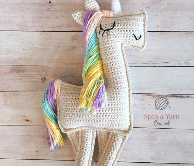 75+ Magically Inspiring Unicorn Crafts, DIYs, Foods and Gift Ideas: Ragdoll Unicorn Crochet Pattern from Spin A Yarn Crochet