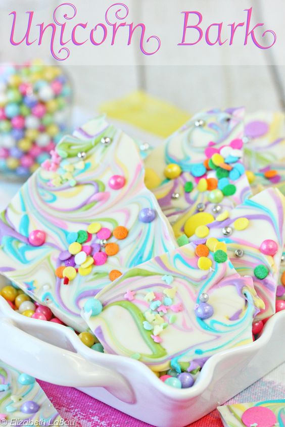 75+ Magically Inspiring Unicorn Crafts, DIYs, Foods and Gift Ideas: Unicorn Bark from The Spruce