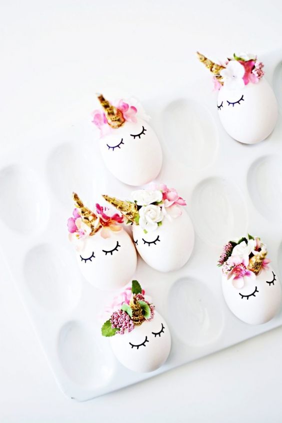 75+ Magically Inspiring Unicorn Crafts, DIYs, Foods and Gift Ideas: Unicorn Easter Eggs from Little Inspiration