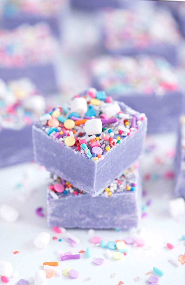 75+ Magically Inspiring Unicorn Crafts, DIYs, Foods and Gift Ideas: Unicorn Fudge from Sprinkles for Breakfast