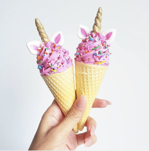 75+ Magically Inspiring Unicorn Crafts, DIYs, Foods and Gift Ideas: Unicorn Ice Cream Cones from Sugar and Salt Cookies