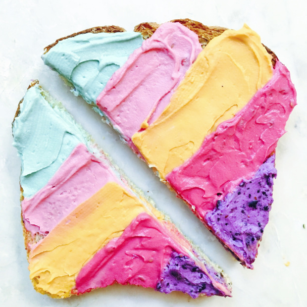 75+ Magically Inspiring Unicorn Crafts, DIYs, Foods and Gift Ideas: Unicorn Toast from Vibrant and Pure