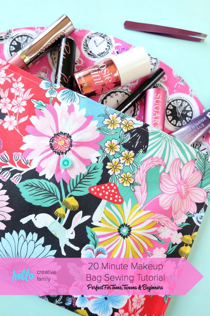 This 20 Minute Makeup Bag Sewing Tutorial is the perfect sewing project for teens, tweens, beginners or anyone learning to sew. Quick and easy, it makes an ideal handmade gift idea perfect for Mother's Day, Christmas, Teacher Appreciation or bridal party gifts!