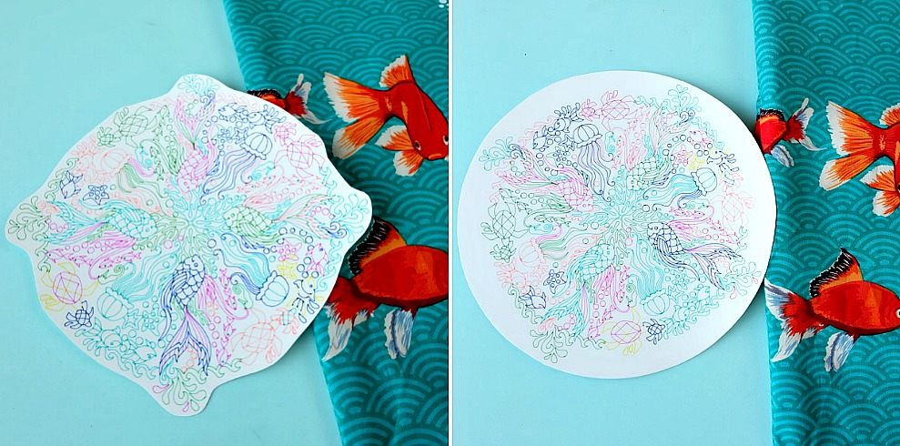 Create a gorgeous DIY Rainbow Under the Sea Pillow using your Cricut Explore to draw a coloring page design on printable heat transfer vinyl! This is an easy project that makes bright and colorful handmade gift idea. Includes instructions on how to sew an envelope style throw pillow cover. 