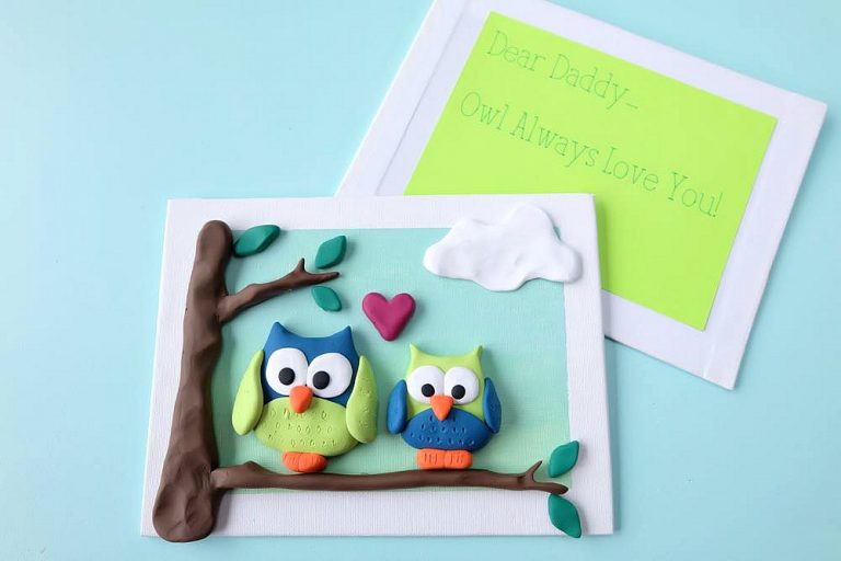 Make an adorable 4D greeting card using polymer clay and a dollar store artist canvas. This project makes a fabulous greeting card for Fathers Day, Mothers Day, Birthdays or any other fun occasion! Easy enough for kids to craft!