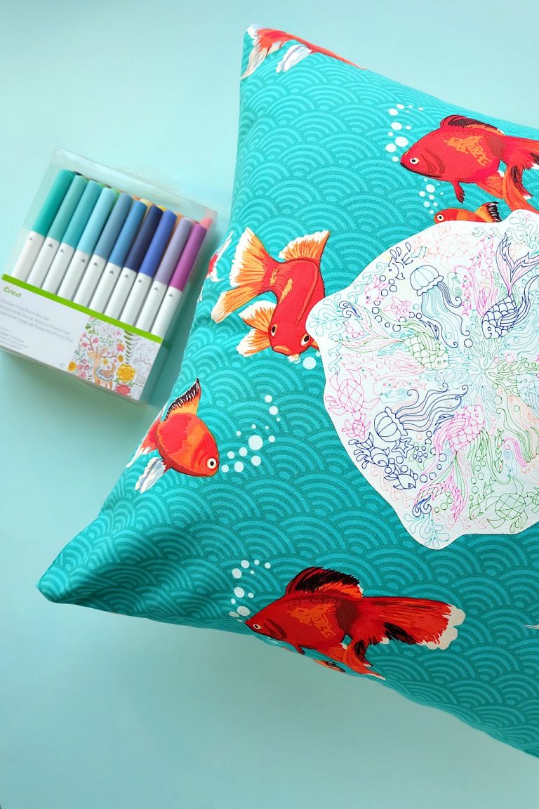 DIY Rainbow Under The Sea Pillow Drawn and Cut with the Cricut