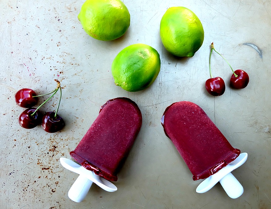 Ice pops are one of my favorite things about summer and this Cherry Coconut Lime Popsicles Recipe does not disappoint! With no added sugar, this recipe is a healthy treat, but it also has an extra special ingredient that ups the health quota! Easy to make, refreshing and a recipe kids and adults will love! 