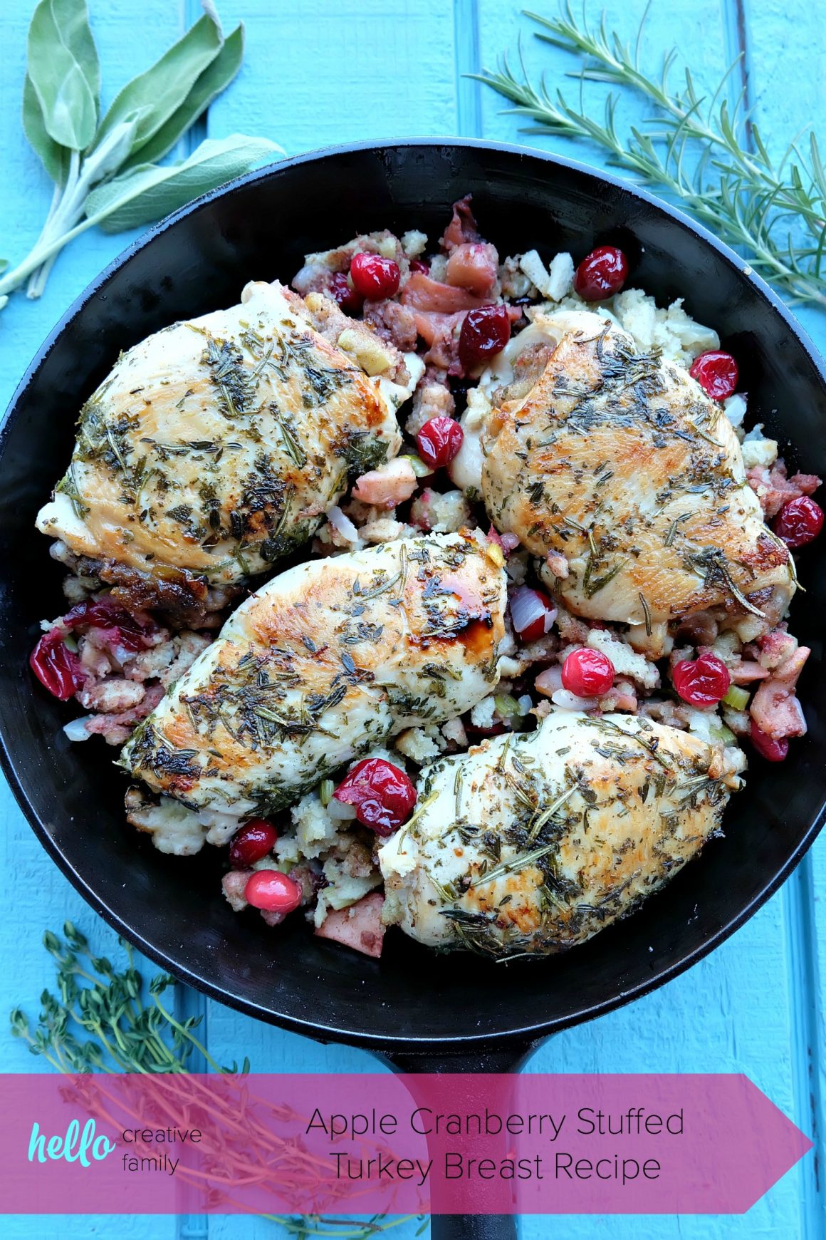 This delicious apple cranberry stuffed turkey breast recipe is perfect for a Thanksgiving meal or for a weeknight dinner! Ready in 45 minutes or less, this is a fabulous Thanksgiving dinner for two, four or more! Great for small family festivities! Recipe development #sponsored by Canadian Turkey.
