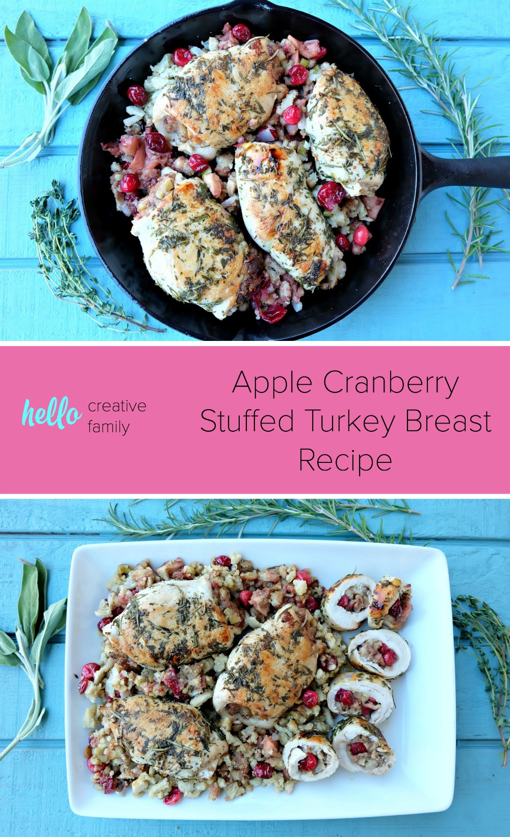 This delicious apple cranberry stuffed turkey breast recipe is perfect for a Thanksgiving meal or for a weeknight dinner! Ready in 45 minutes or less, this is a fabulous Thanksgiving dinner for two, four or more! Great for small family festivities! Recipe development #sponsored by Canadian Turkey.