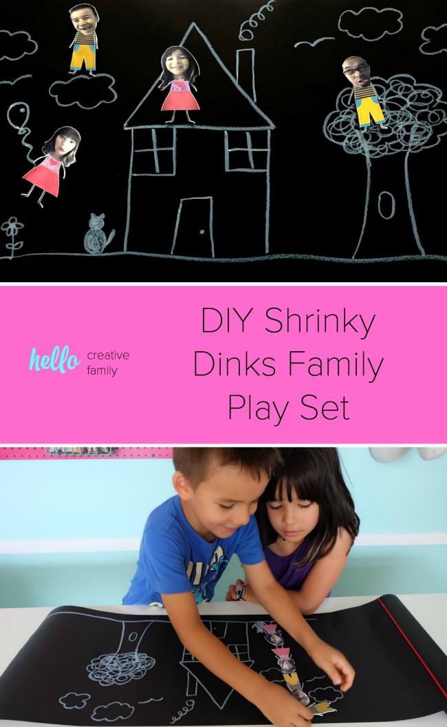 Turn family photos into a hilarious DIY Shrinky Dinks Family Play Set with this fun tutorial. This easy project is fun for kids and would make a hilarious handmade gift idea!