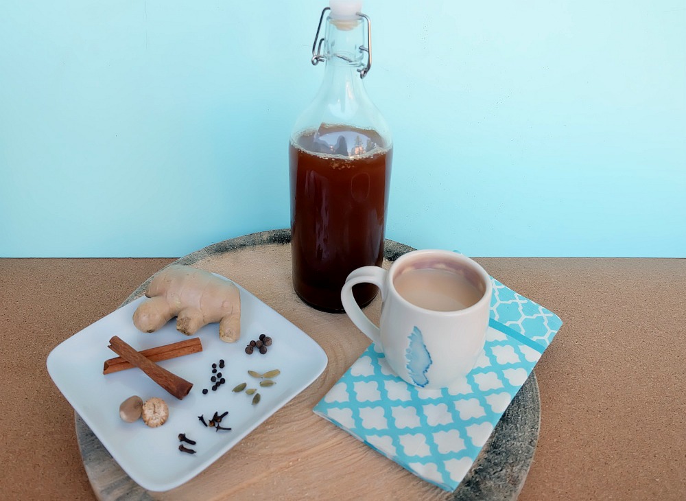 Move over Starbucks! This spicy chai tea concentrate recipe is simple to make and can be stored in the fridge for an easy cup of chai tea in minutes! Filled with ginger and cinnamon it packs quite a spicy kick. It's also perfect for camping! Serve as a chai tea latte or an iced chai. Add this to your weekend meal prep list!