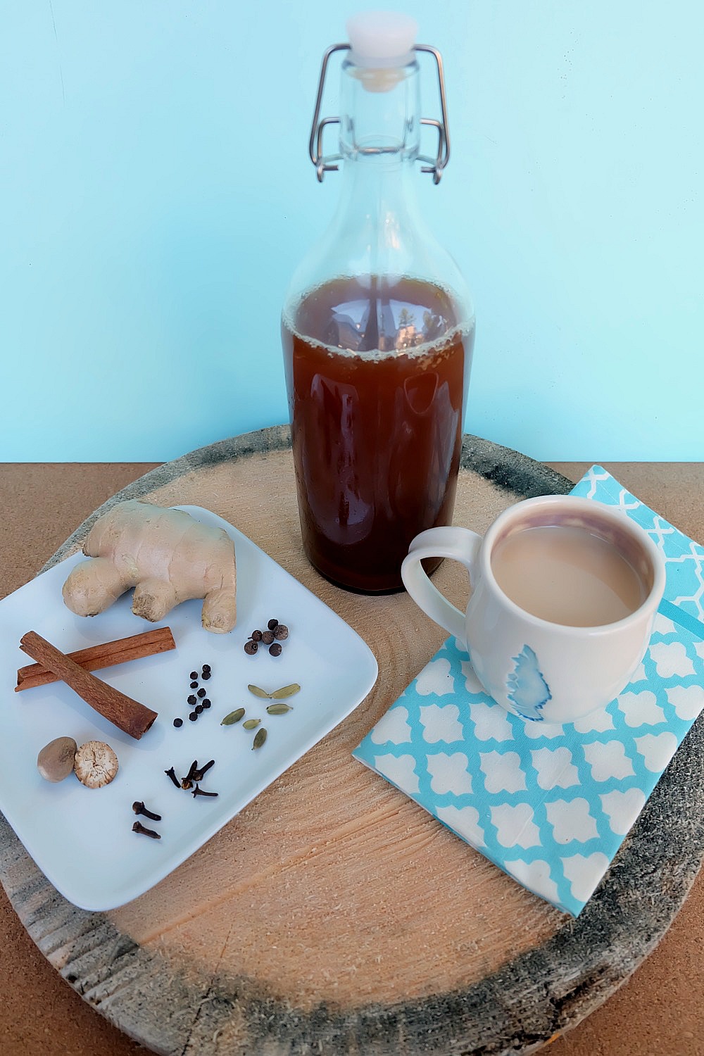 Move over Starbucks! This spicy chai tea concentrate recipe is simple to make and can be stored in the fridge for an easy cup of chai tea in minutes! Filled with ginger and cinnamon it packs quite a spicy kick. It's also perfect for camping! Serve as a chai tea latte or an iced chai. Add this to your weekend meal prep list!