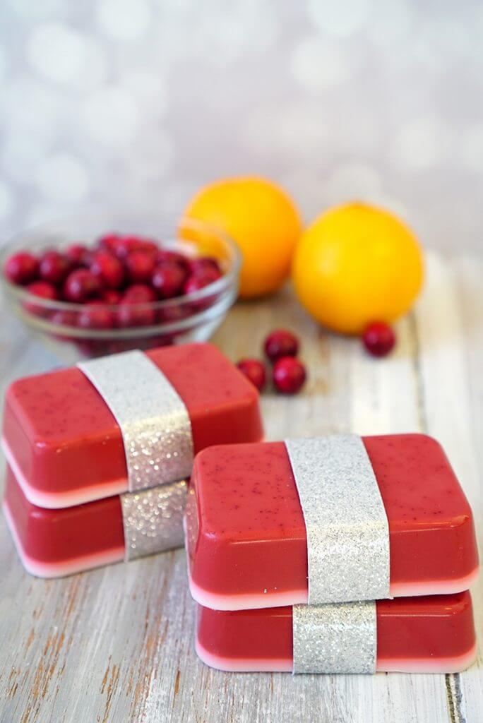50 Easy Handmade Gift Ideas You'll Love: 10 Minute Orange Cranberry Soap from Happiness is Handmade