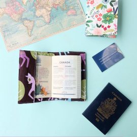 Know someone who loves to travel? This 30 minute DIY passport holder sewing tutorial makes a lovely handmade gift for anyone who has the travel bug! Customize it with your favorite fabric. The passport holder has a pocket to hold extra ID. This project tutorial has step by step photos making it so easy to make at home. Also comes with a free Cricut cut file for if you want to cut your fabric with the Cricut Maker. #sewing #craft #DIY #travel #cricutmaker