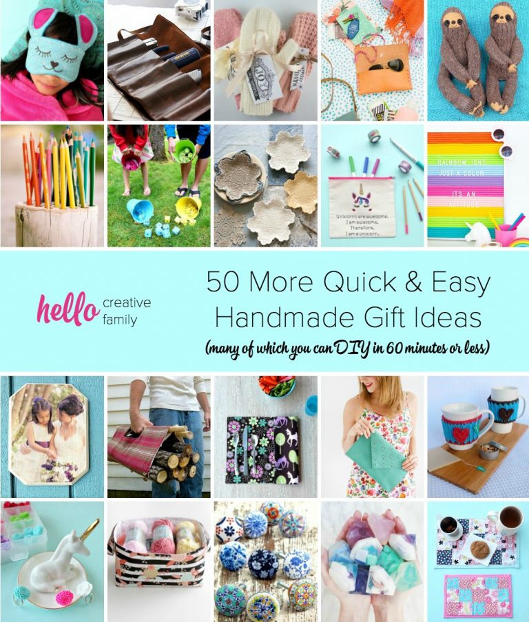 50 More Quick and Easy Handmade Gift Ideas (many of which you can DIY in 60 minutes or less)