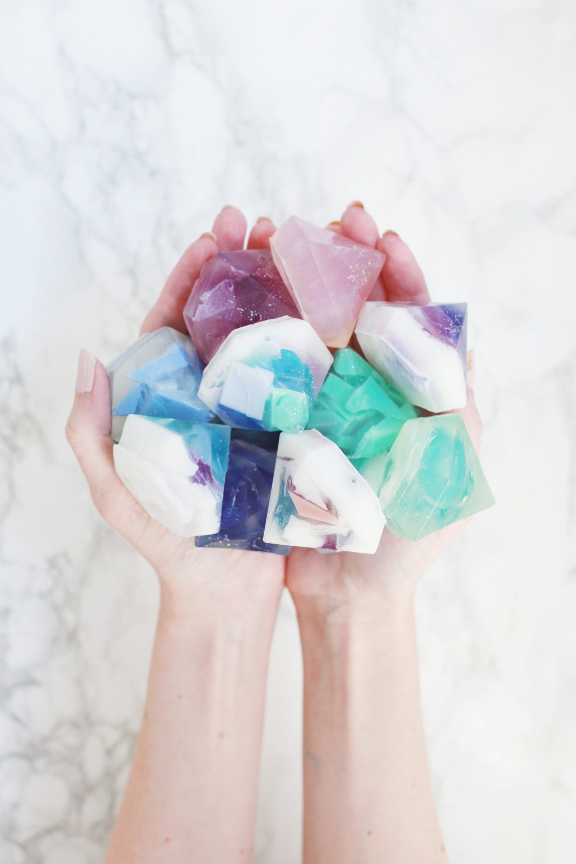 50 Easy Handmade Gift Ideas You'll Love: DIY Gemstone Soap from A Beautiful Mess
