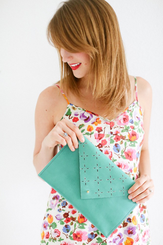 50 Easy Handmade Gift Ideas You'll Love: DIY Leather Clutch from Sew Bon