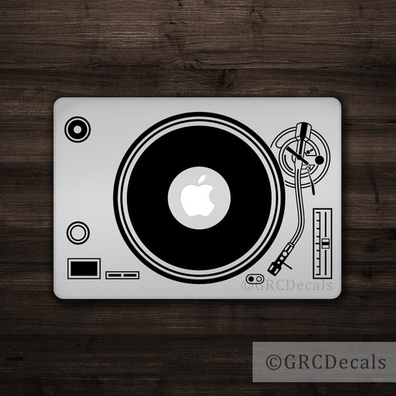 Handmade Holiday Gift Guide Gifts For Him: DJ Laptop Decal from GRC Decals