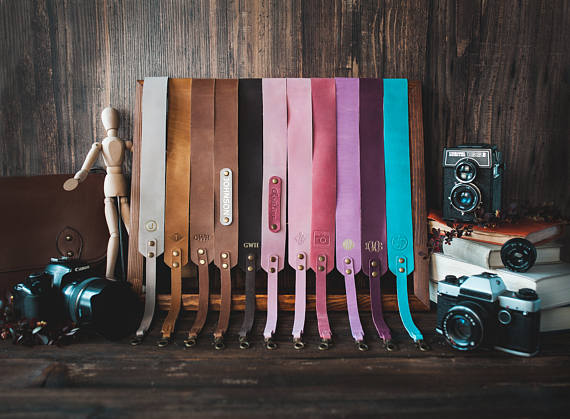 Handmade Holiday Gift Guide Gifts For Her: Leather Camera Strap from So Good So Wood
