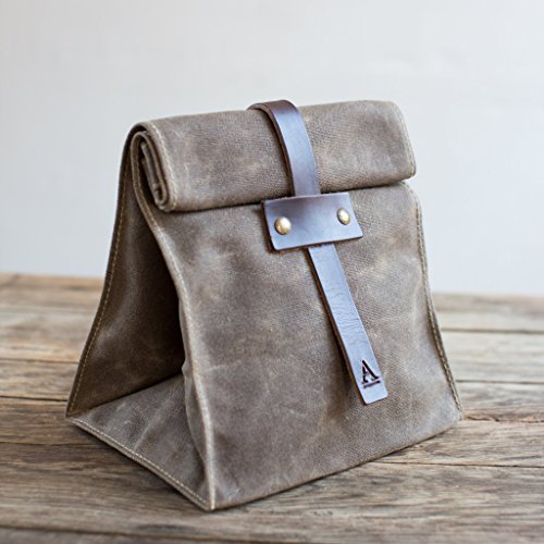 Handmade Holiday Gift Guide Gifts For Him: Waxed Canvas Lunch Tote from Artifact