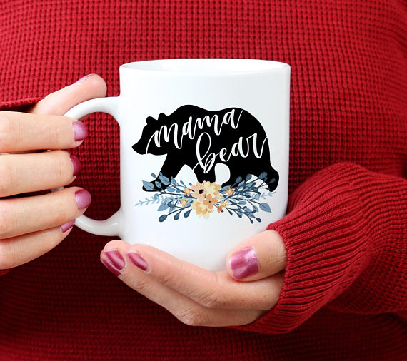 Handmade Holiday Gift Guide Gifts For Her: Mama Bear Mug from Zookaboo