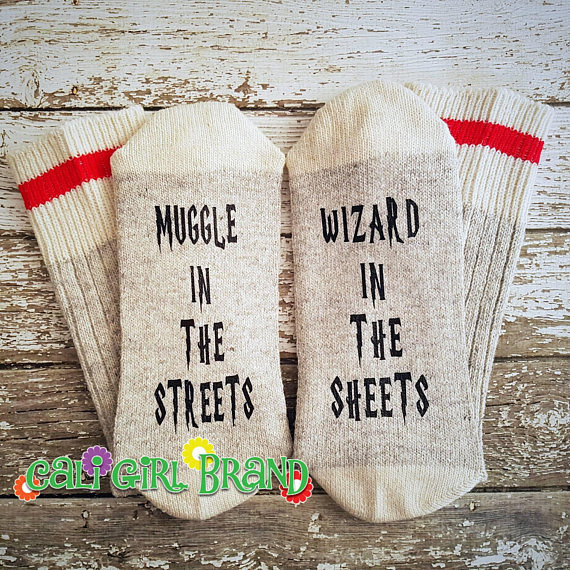 Handmade Holiday Gift Guide Gifts For Him: Muggle In The Streets Socks from Cali Girl Brand
