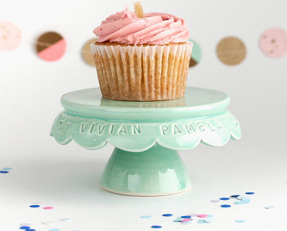Handmade Holiday Gift Guide Gifts For Her: Personalized Birthday Cupcake Stand from Jeanette Zeis