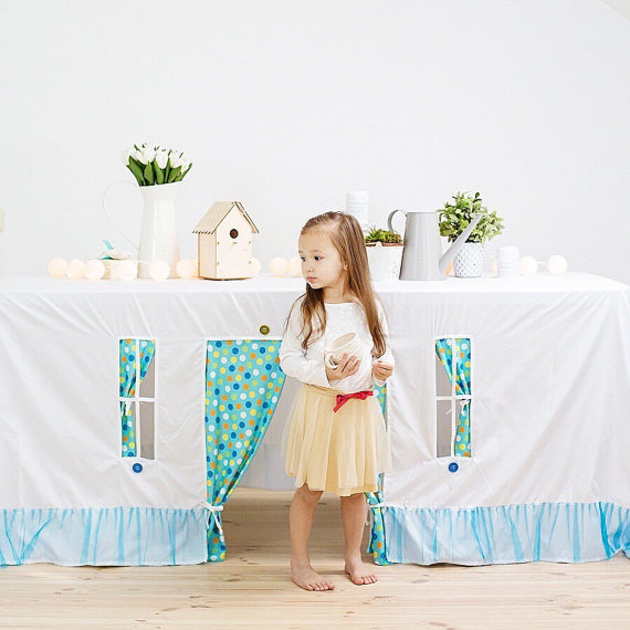 Handmade Holiday Gift Guide Gifts For Kids: Playhouse Tablecloth from Striped Coast