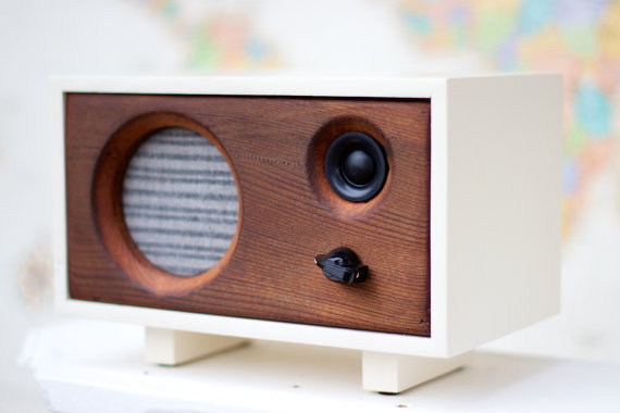 Handmade Holiday Gift Guide Gifts For Him: Reclaimed Wood Speaker from Salvage Audio