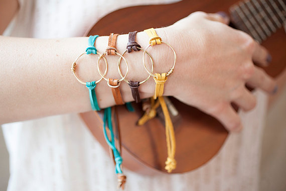Handmade Holiday Gift Guide Gifts For Her: Recycled Guitar String Bracelet from Restrung