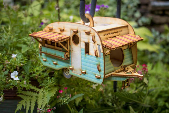 Handmade Holiday Gift Guide Gifts For Her: Vintage Camper Van Birdhouse from One Man One Garage