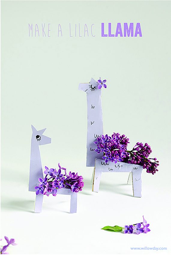 50+ Lovely Llama Crafts, Printables, SVG's DIY's, Food and Gift Ideas: DIY Lilac Llamas from Willowday