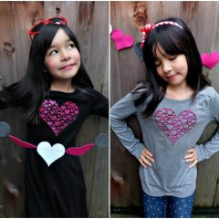 Celebrate Valentine's Day in style with this adorable DIY heart shirt! Make this project using your Cricut Maker or Cricut Explore. With this unique design one cut can make two shirts! Perfect for Valentine's Day parties or a handmade Valentine's Day or Galentine's Day gift. It would also make a fun BFF present! Includes free cut file! A fun shirt for kids or adults! #cricutmade #cricutmaker #cricutholiday