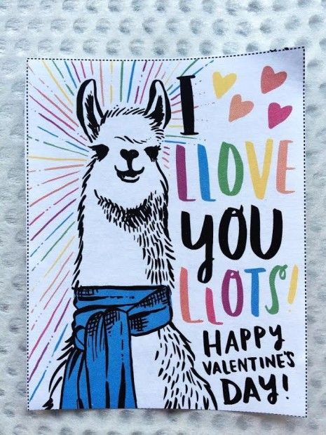 50+ Lovely Llama Crafts, Printables, SVG's DIY's, Food and Gift Ideas: I Love You Lots Llama Card Printable from Creative Live