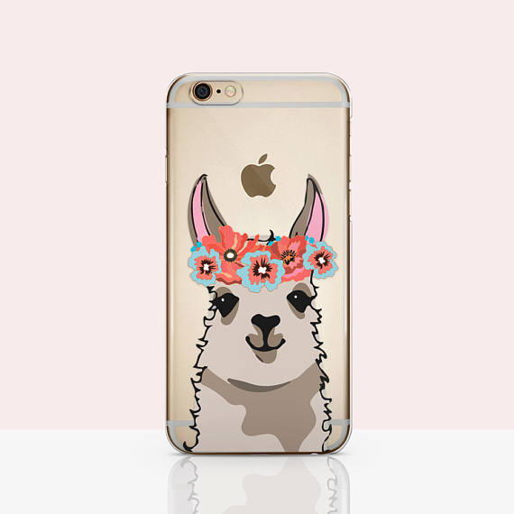 50+ Lovely Llama Crafts, Printables, SVG's DIY's, Food and Gift Ideas: Llama Flower Crown Phone Case from Lovely Cases Design