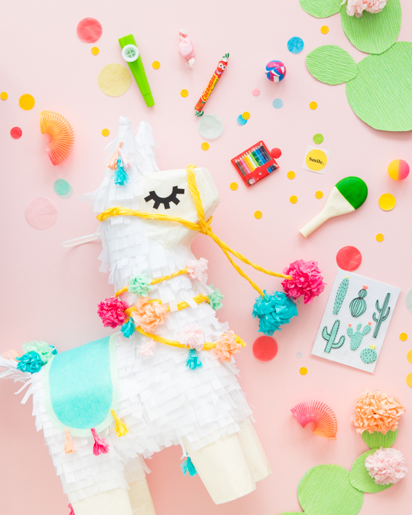 50+ Lovely Llama Crafts, Printables, SVG's DIY's, Food and Gift Ideas: Llama Piñata Makeover from Oh Happy Day