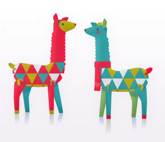 50+ Lovely Llama Crafts, Printables, SVG's DIY's, Food and Gift Ideas: Llama Printable Ornament Kit from Happy Thought