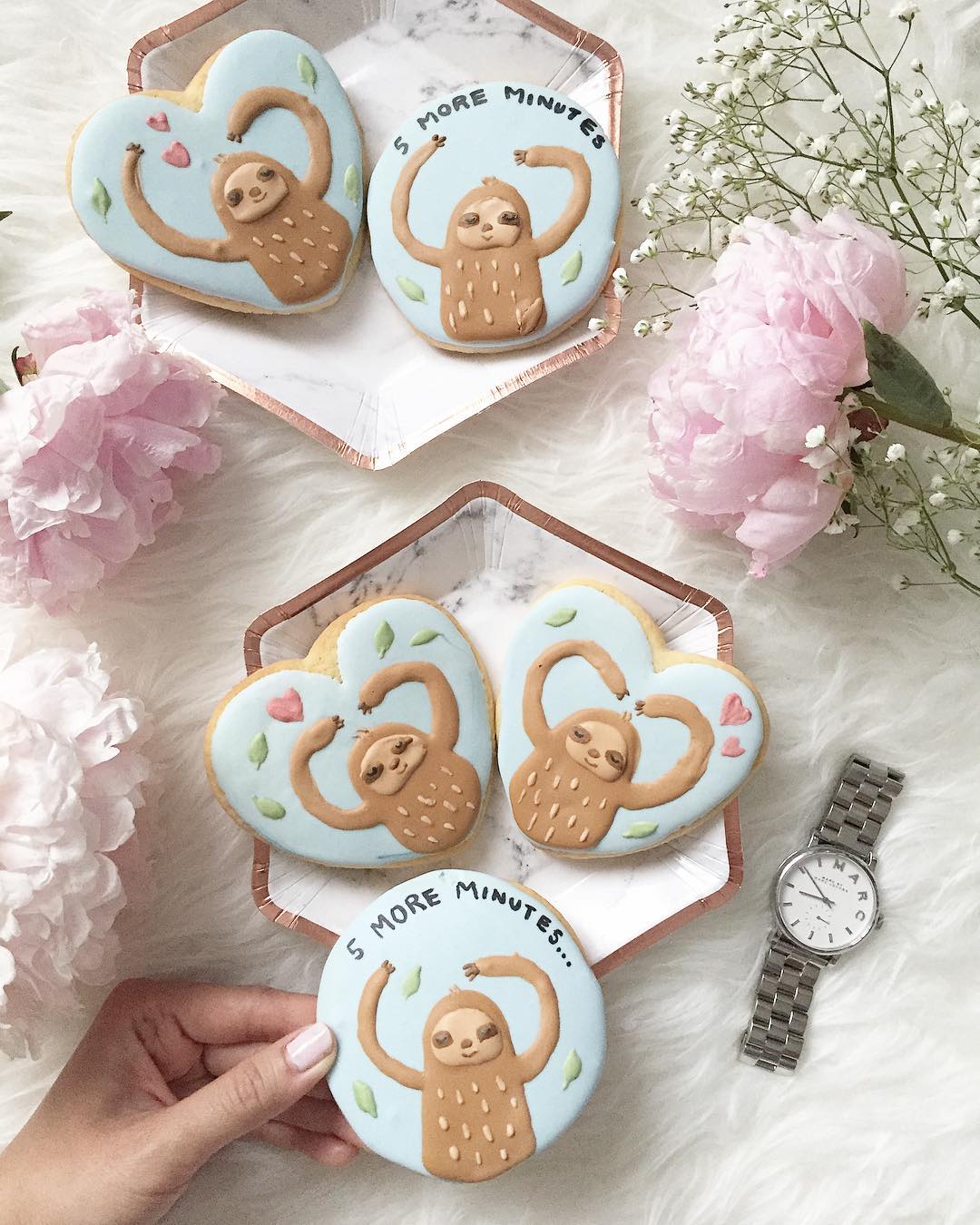 50+ Sloth Crafts, Printables, SVG's, DIY's, Food and Gift Ideas: Sloth Cookies from Burberrie Jam on Instagram