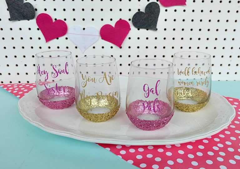 DIY Glitter Wine Glasses- Perfect for a Galentine’s Day Crafternoon